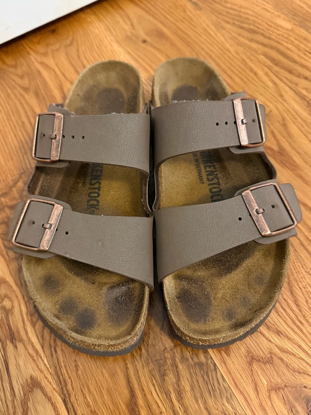 BIRKENSTOCK Arizona Brown Leather Two Strap Sandals Size 39